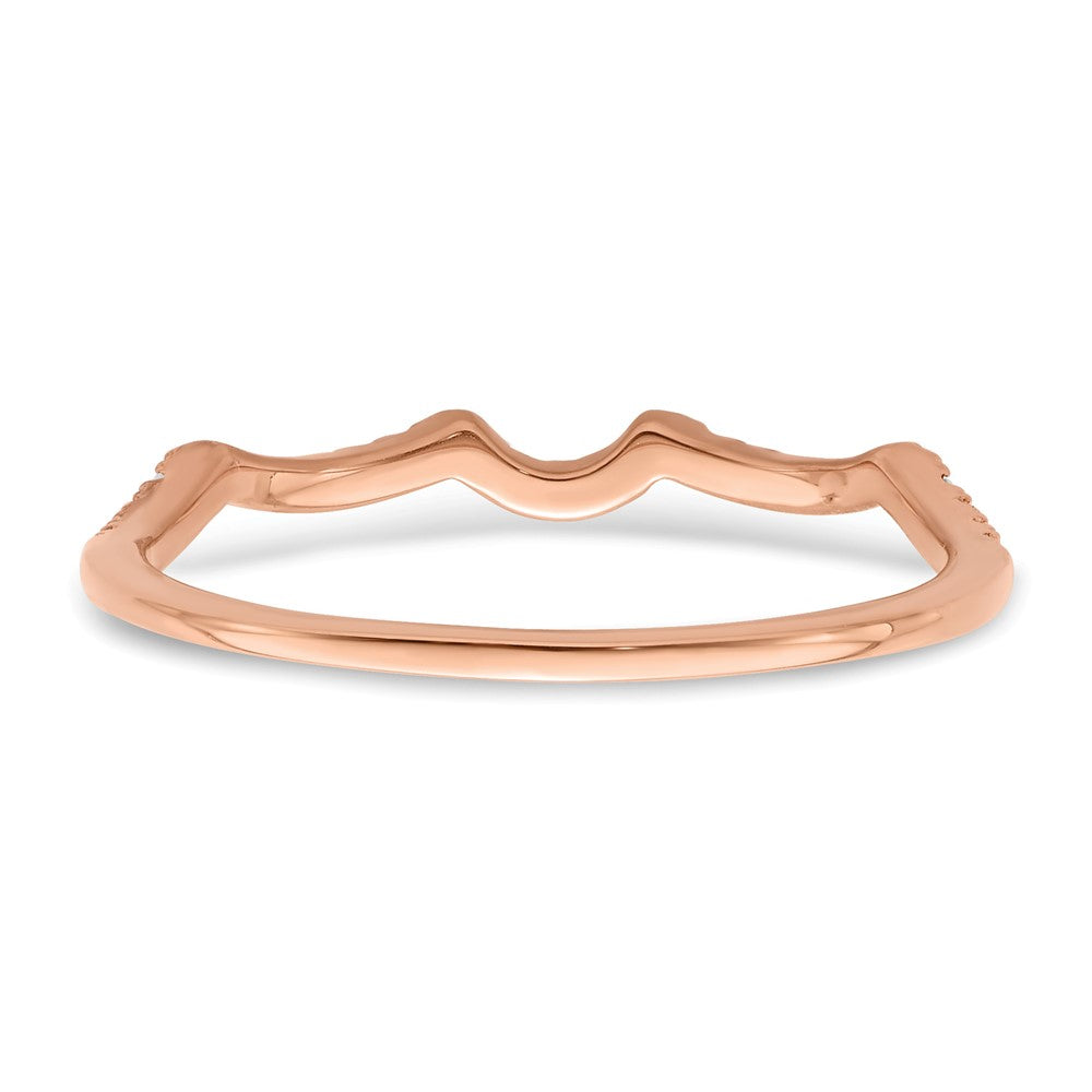 14K Roségold 1/15 Karat Diamant Contoured Komplett Ehering
