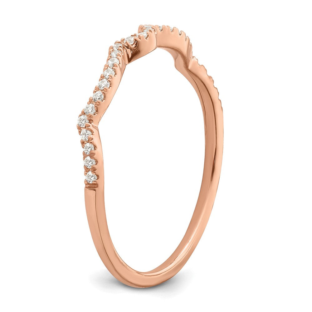14K Roségold 1/15 Karat Diamant Contoured Komplett Ehering