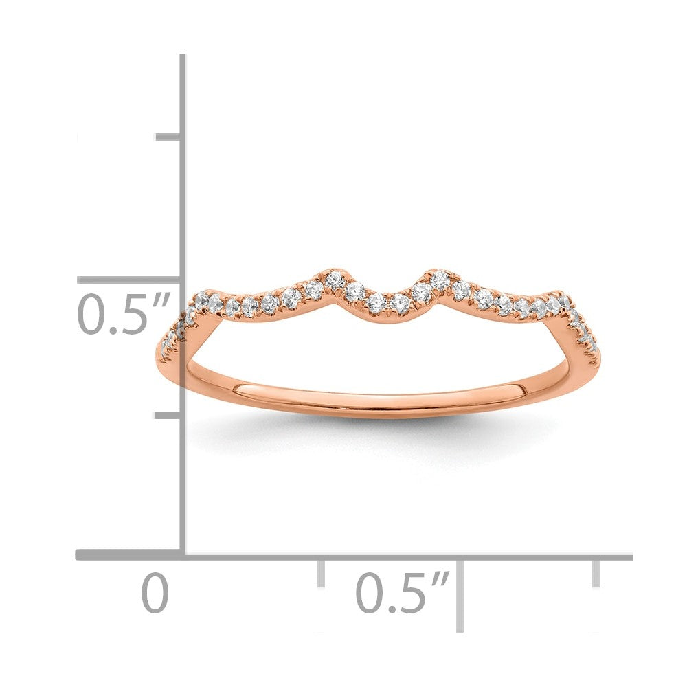 14K Roségold 1/15 Karat Diamant Contoured Komplett Ehering