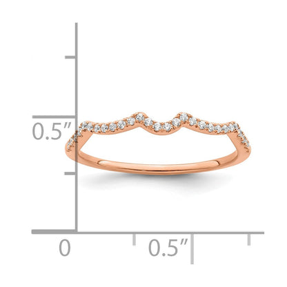14K Roségold 1/15 Karat Diamant Contoured Komplett Ehering