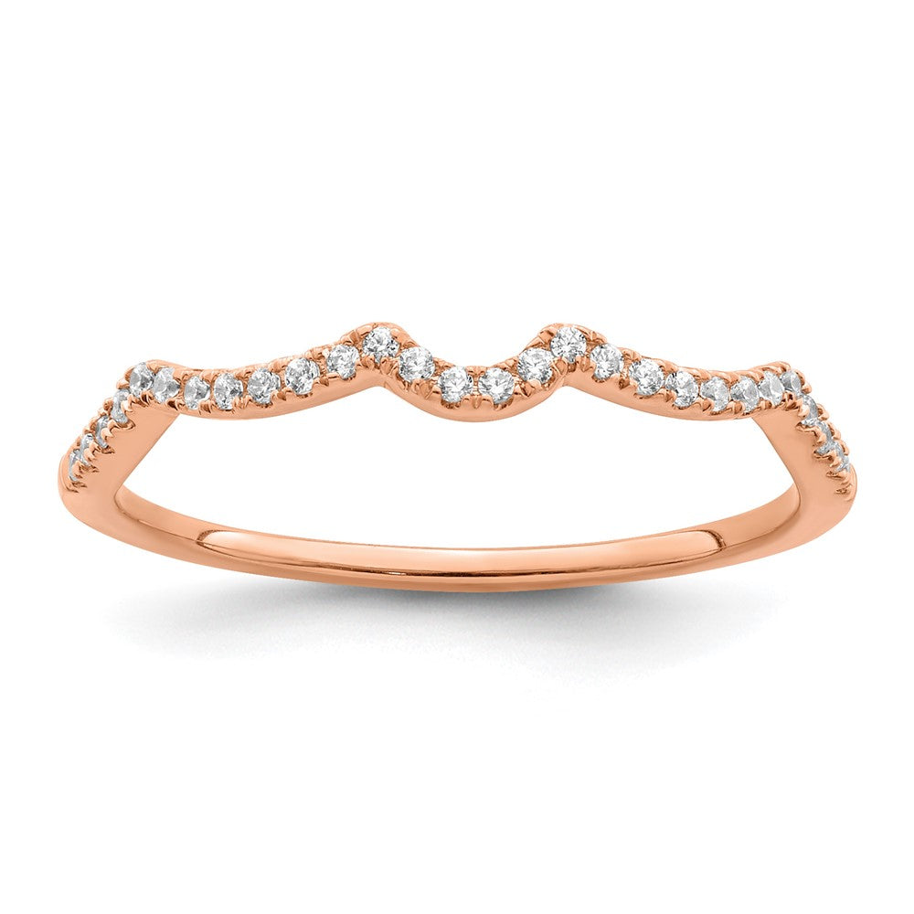 14K Roségold 1/15 Karat Diamant Contoured Komplett Ehering