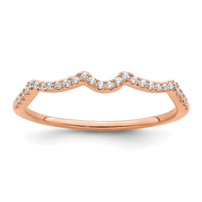 14K Roségold 1/15 Karat Diamant Contoured Komplett Ehering