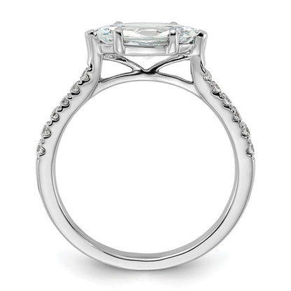14K Weißgold Verlobungsring mit 0,2 ct. im Labor gezüchteten Diamanten VS/SI+ G+ und 1 ct. Center East-West-Marquise