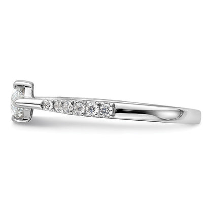 14K Weißgold Verlobungsring mit 0,2 ct. im Labor gezüchteten Diamanten VS/SI+ G+ und 1 ct. Center East-West-Marquise