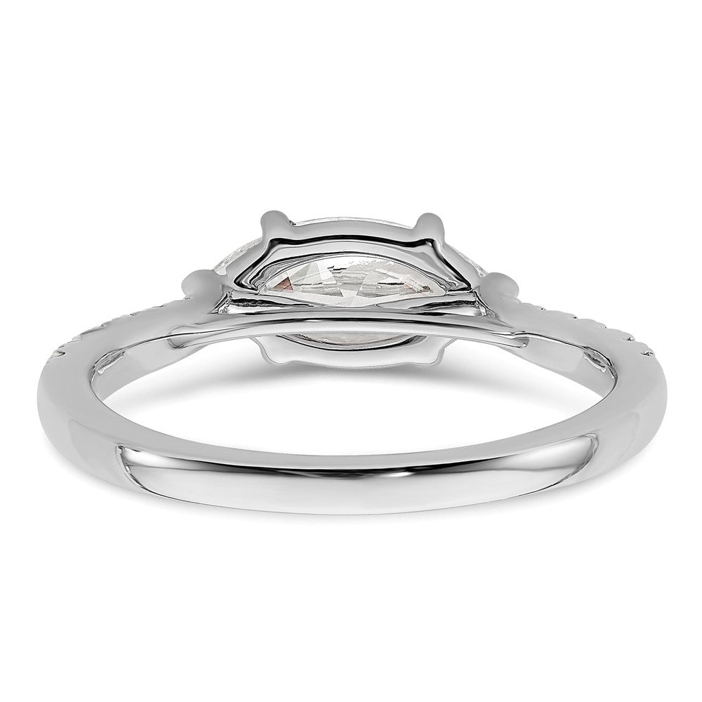 14K Weißgold Verlobungsring mit 0,2 ct. im Labor gezüchteten Diamanten VS/SI+ G+ und 1 ct. Center East-West-Marquise