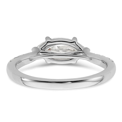 14K Weißgold Verlobungsring mit 0,2 ct. im Labor gezüchteten Diamanten VS/SI+ G+ und 1 ct. Center East-West-Marquise