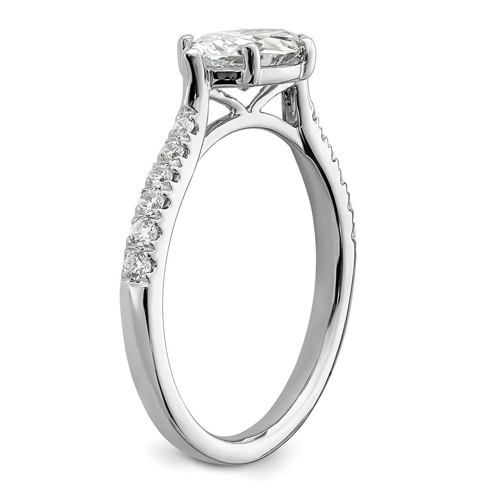 14K Weißgold Verlobungsring mit 0,2 ct. im Labor gezüchteten Diamanten VS/SI+ G+ und 1 ct. Center East-West-Marquise