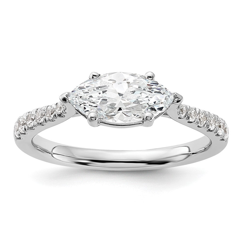 14K Weißgold Verlobungsring mit 0,2 ct. im Labor gezüchteten Diamanten VS/SI+ G+ und 1 ct. Center East-West-Marquise