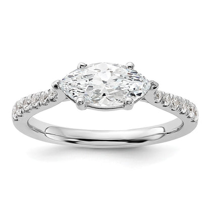 14K Weißgold Verlobungsring mit 0,2 ct. im Labor gezüchteten Diamanten VS/SI+ G+ und 1 ct. Center East-West-Marquise