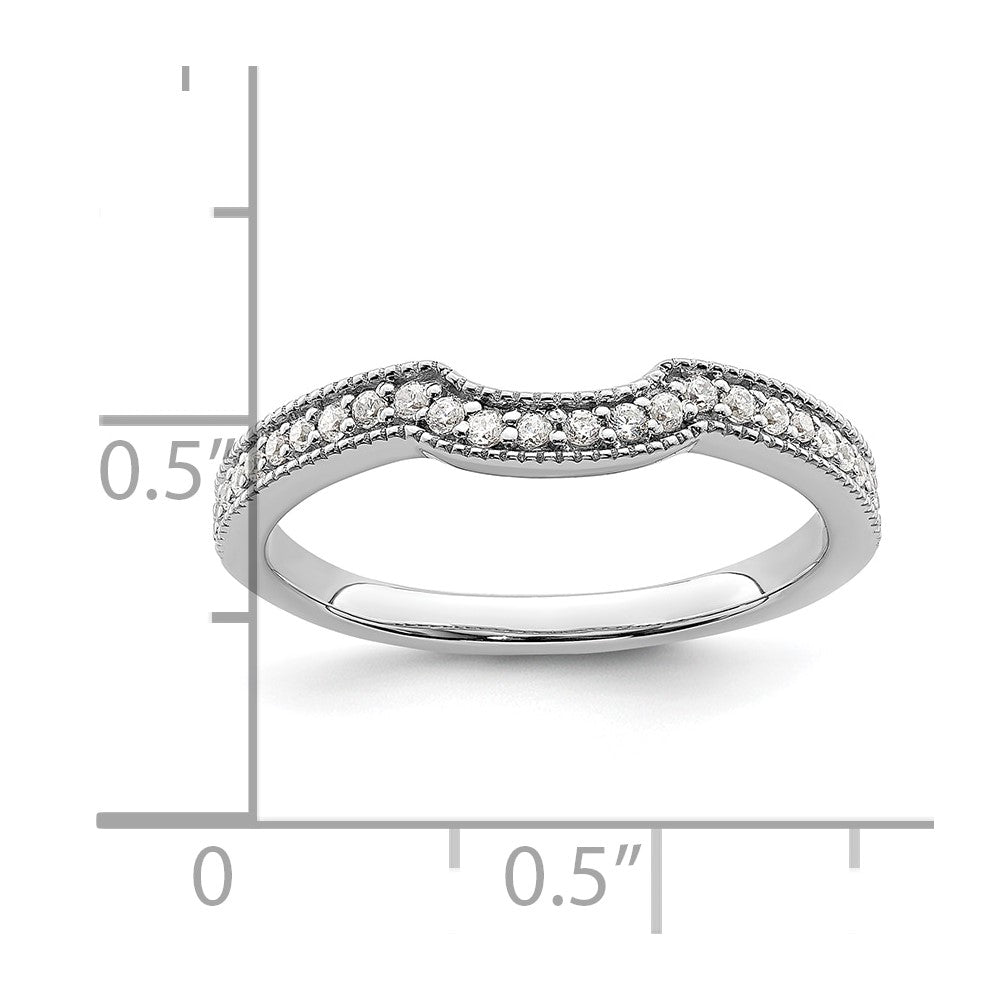 14K-Weißgold-Ehering mit Labor-Diamant, VS/SI+, G+