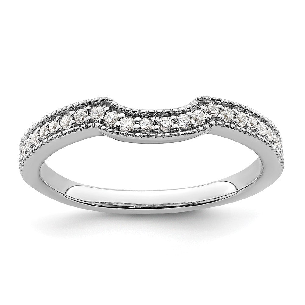 14K-Weißgold-Ehering mit Labor-Diamant, VS/SI+, G+