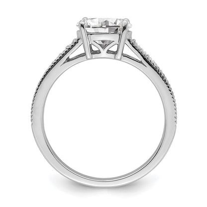 14K Weißgold Ring mit im Labor gezüchteten Diamanten, VS/SI+ G+, Halbfassung, Oval, Ost-West