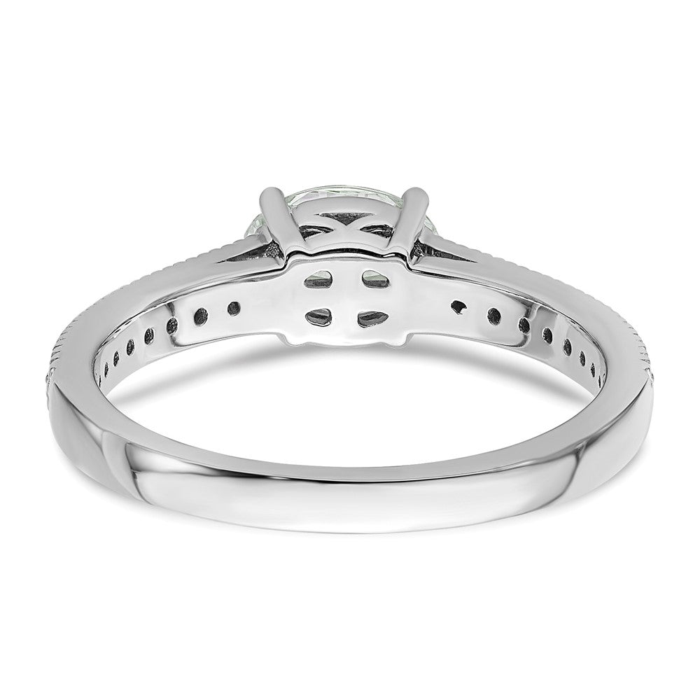 14K Weißgold Ring mit im Labor gezüchteten Diamanten, VS/SI+ G+, Halbfassung, Oval, Ost-West