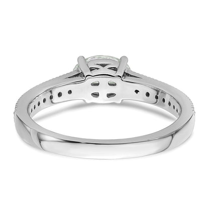 14K Weißgold Ring mit im Labor gezüchteten Diamanten, VS/SI+ G+, Halbfassung, Oval, Ost-West