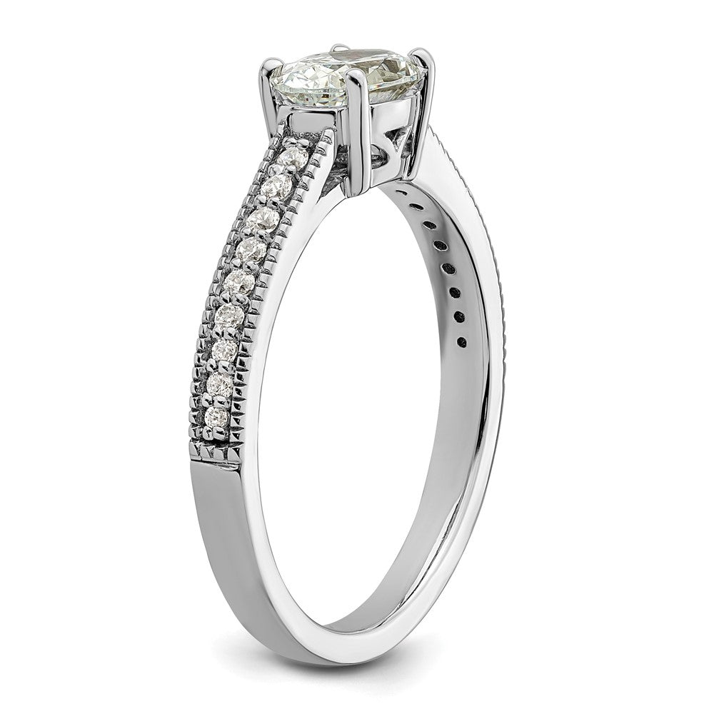 14K Weißgold Ring mit im Labor gezüchteten Diamanten, VS/SI+ G+, Semi-Mount, Oval, Ost-West-Fassung