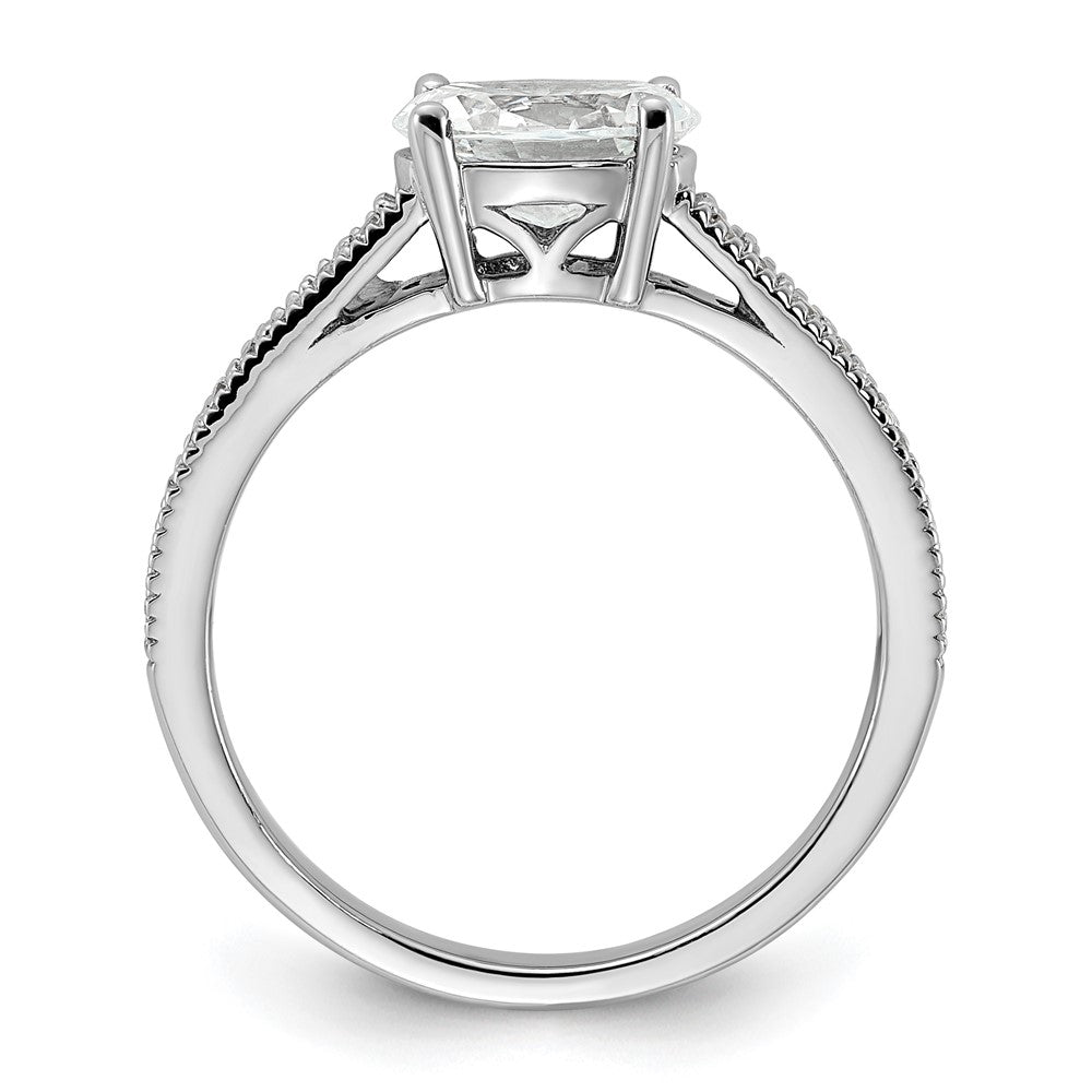14K Weißgold Ring mit Semi-Mount-Fassung für ovale Labordiamanten Ost-West, VS/SI+ G+