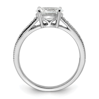 14K Weißgold Ring mit Semi-Mount-Fassung für ovale Labordiamanten Ost-West, VS/SI+ G+