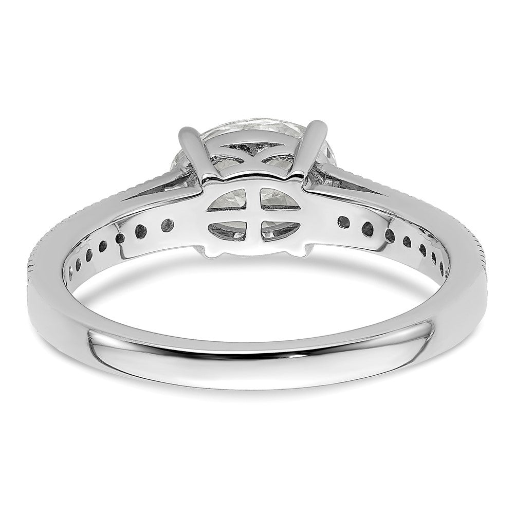 14K Weißgold Ring mit Semi-Mount-Fassung für ovale Labordiamanten Ost-West, VS/SI+ G+