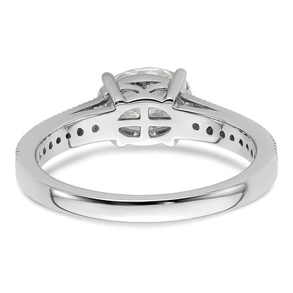 14K Weißgold Ring mit Semi-Mount-Fassung für ovale Labordiamanten Ost-West, VS/SI+ G+