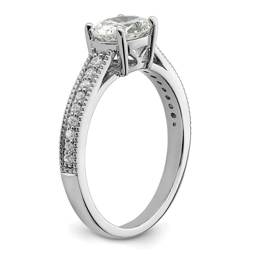 14K Weißgold Ring mit Semi-Mount-Fassung für ovale Labordiamanten Ost-West, VS/SI+ G+