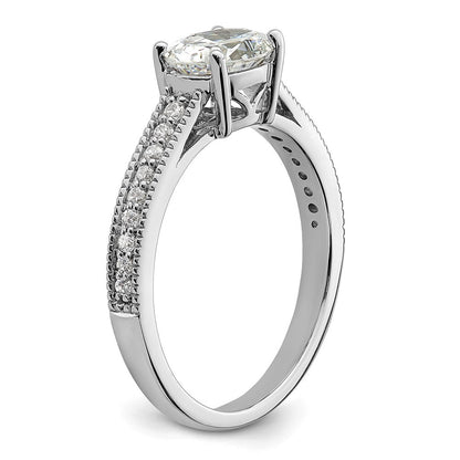 14K Weißgold Ring mit Semi-Mount-Fassung für ovale Labordiamanten Ost-West, VS/SI+ G+