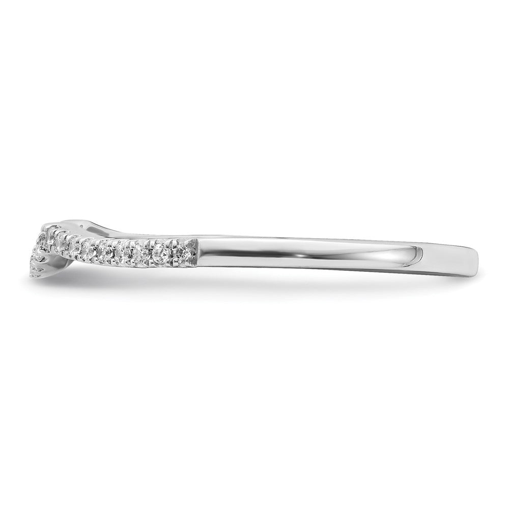 14K Weißgold 1/15 Karat Diamant Contoured Komplett Ehering