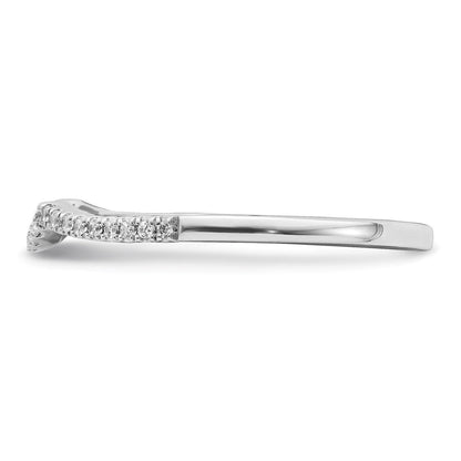 14K Weißgold 1/15 Karat Diamant Contoured Komplett Ehering