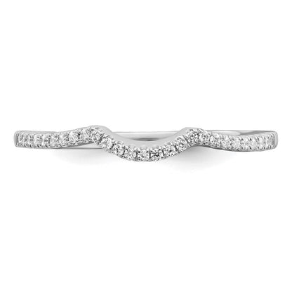 14K Weißgold 1/15 Karat Diamant Contoured Komplett Ehering