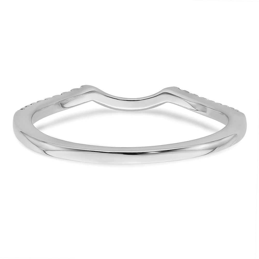 14K Weißgold 1/15 Karat Diamant Contoured Komplett Ehering