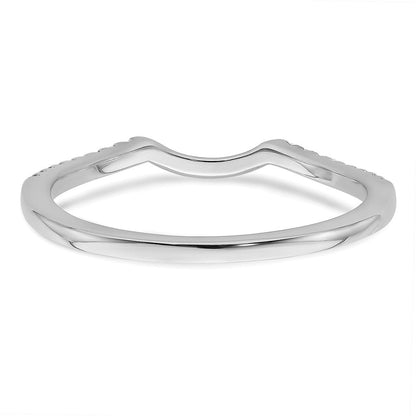 14K Weißgold 1/15 Karat Diamant Contoured Komplett Ehering