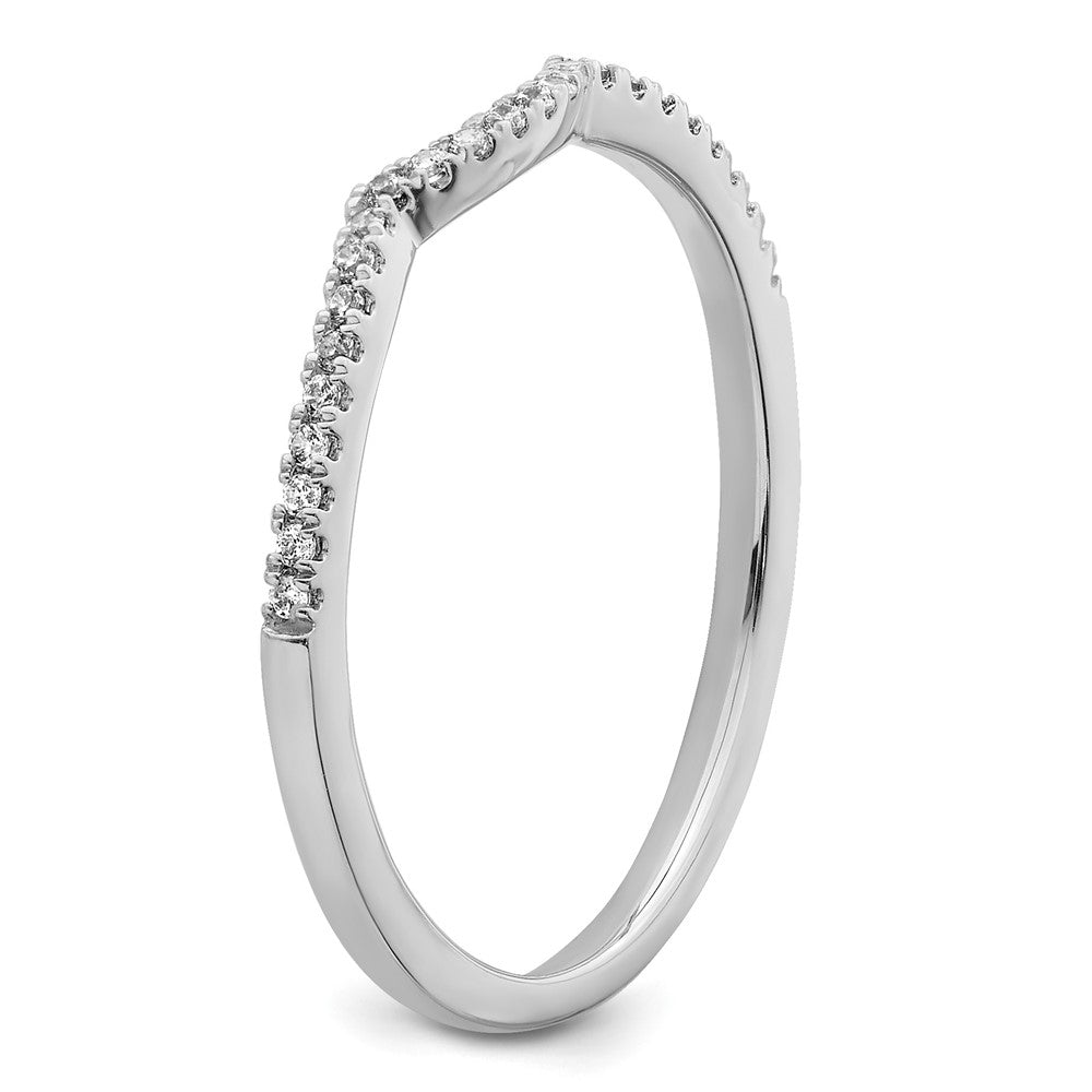 14K Weißgold 1/15 Karat Diamant Contoured Komplett Ehering