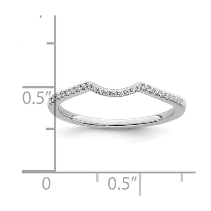 14K Weißgold 1/15 Karat Diamant Contoured Komplett Ehering