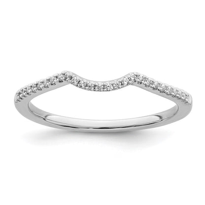 14K Weißgold 1/15 Karat Diamant Contoured Komplett Ehering