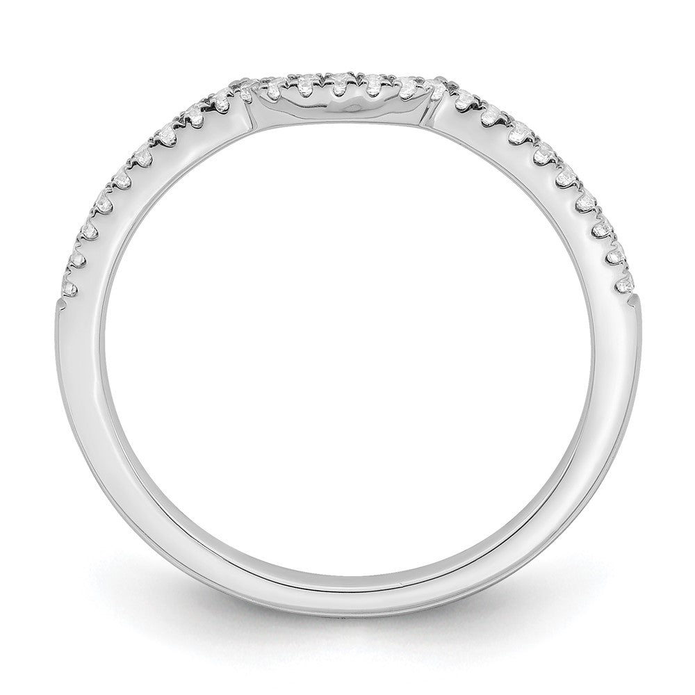 14K Weißgold 1/8 Karat Diamant Contoured Komplett Ehering