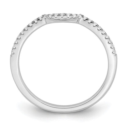 14K Weißgold 1/8 Karat Diamant Contoured Komplett Ehering