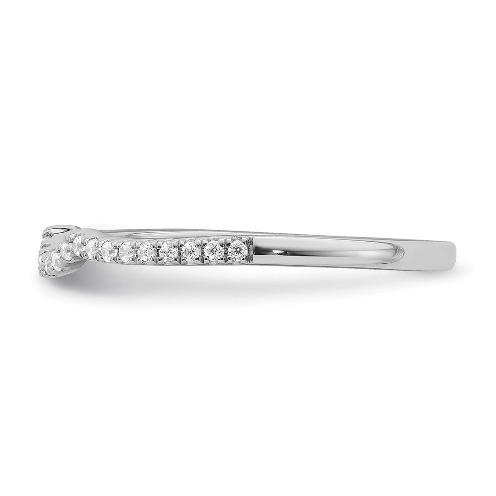 14K Weißgold 1/8 Karat Diamant Contoured Komplett Ehering