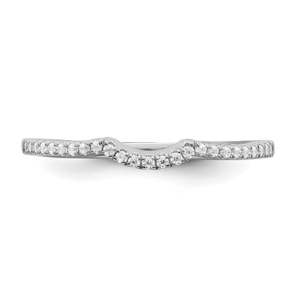 14K Weißgold 1/8 Karat Diamant Contoured Komplett Ehering