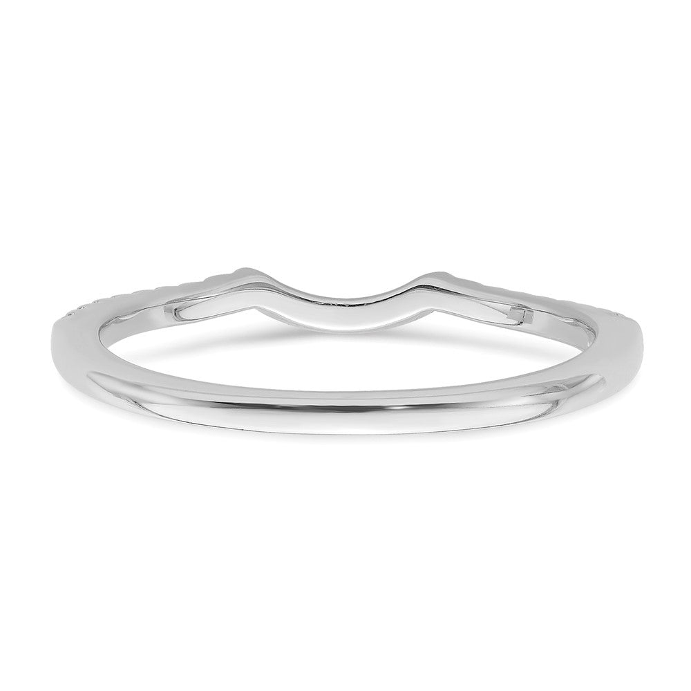 14K Weißgold 1/8 Karat Diamant Contoured Komplett Ehering