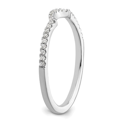 14K Weißgold 1/8 Karat Diamant Contoured Komplett Ehering