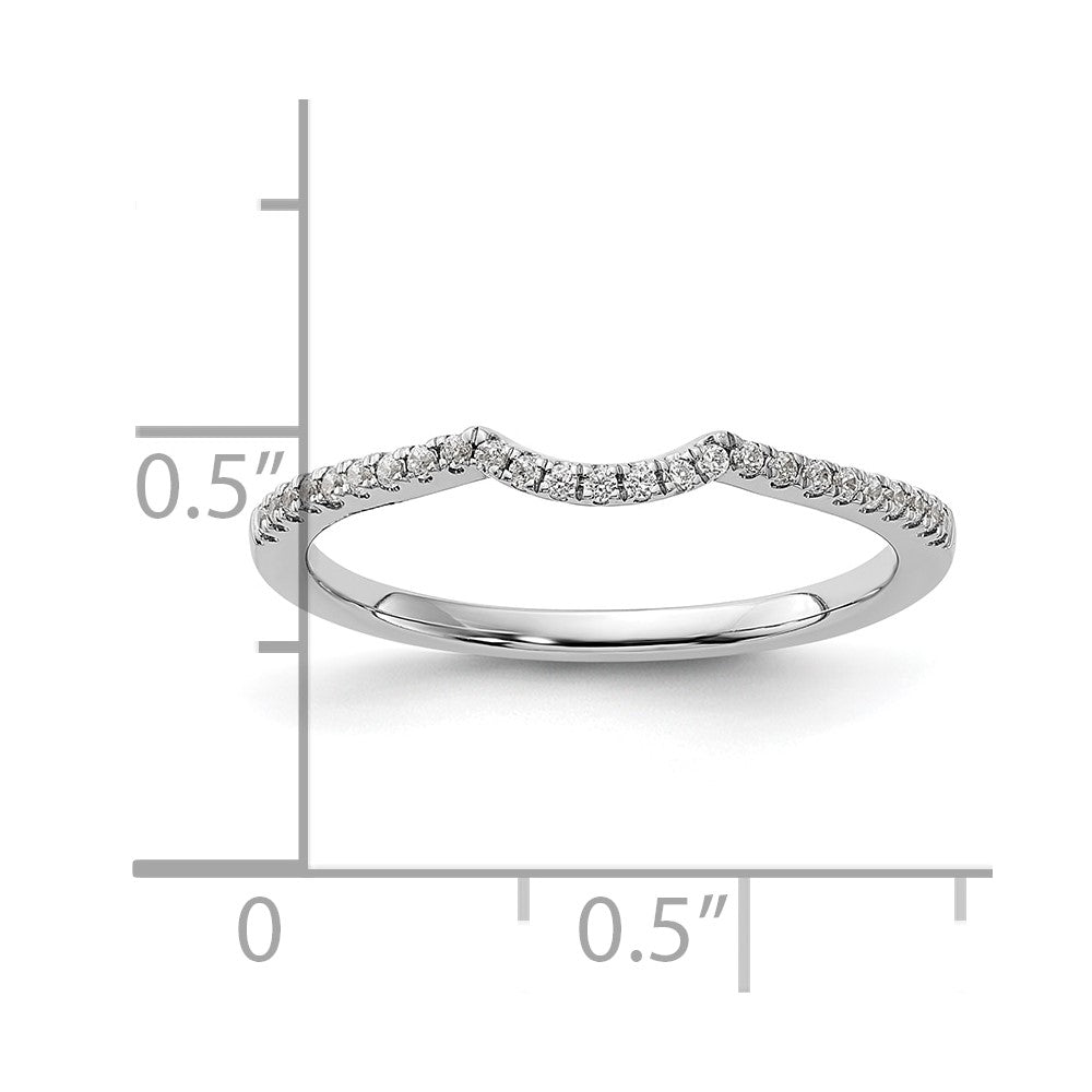 14K Weißgold 1/8 Karat Diamant Contoured Komplett Ehering