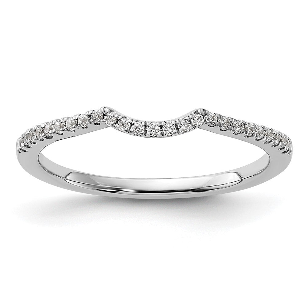 14K Weißgold 1/8 Karat Diamant Contoured Komplett Ehering