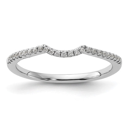 14K Weißgold 1/8 Karat Diamant Contoured Komplett Ehering