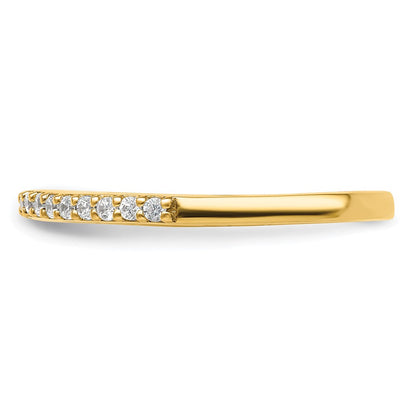 14K Gelbgold 1/6 Karat Diamant Contoured Komplett Ehering