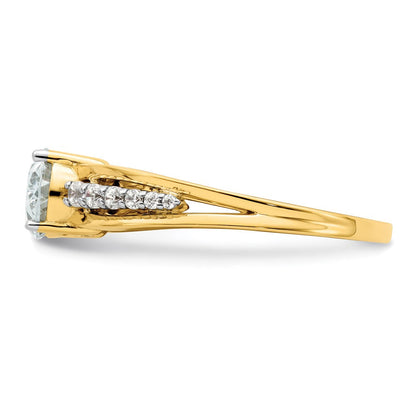 14K Bicolor Verlobungsring mit Oval-Semi-Mount, 1 ct. Diamant im Mittelstein und 0,17 ct. Laborgezüchteten Diamanten, VS/SI+ G+