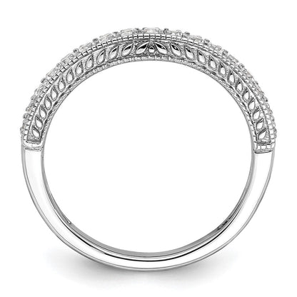 14K Weißgold 1/4 Karat Diamant Contoured Komplett Ehering