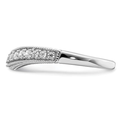 14K Weißgold 1/4 Karat Diamant Contoured Komplett Ehering