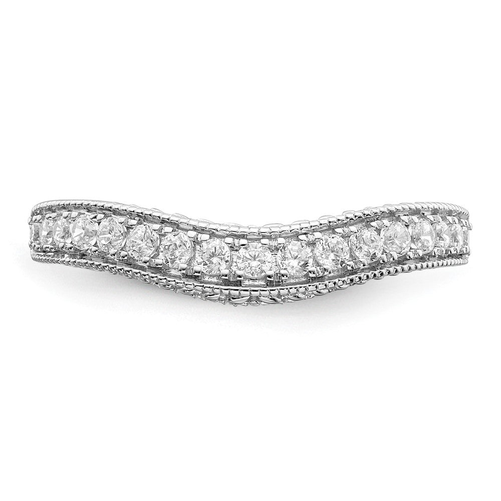 14K Weißgold 1/4 Karat Diamant Contoured Komplett Ehering