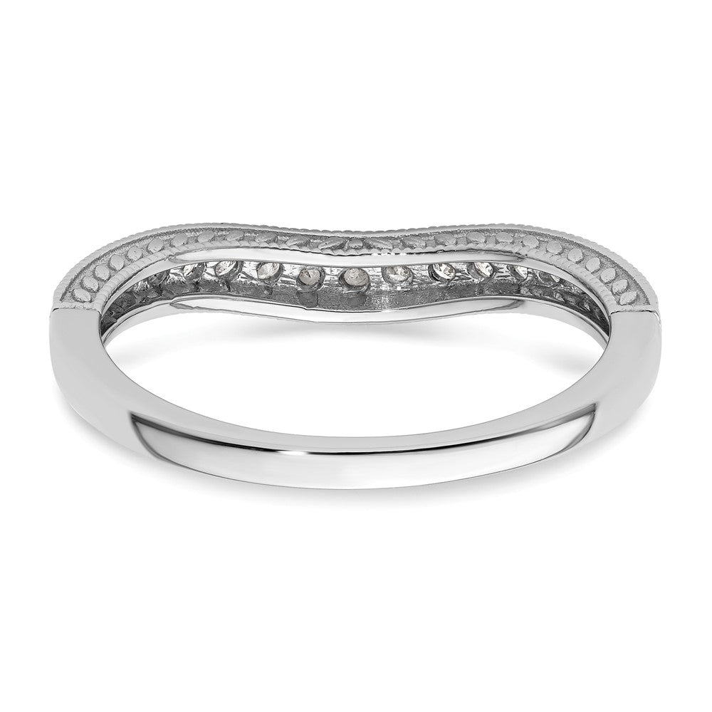 14K Weißgold 1/4 Karat Diamant Contoured Komplett Ehering