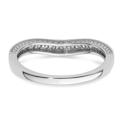14K Weißgold 1/4 Karat Diamant Contoured Komplett Ehering