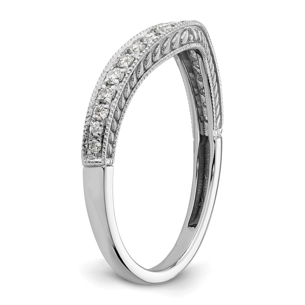 14K Weißgold 1/4 Karat Diamant Contoured Komplett Ehering